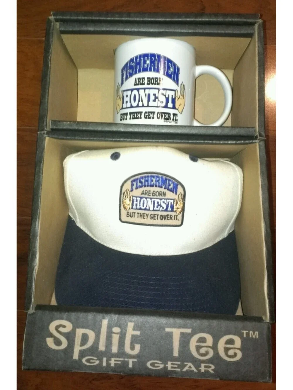 New Fishing Fisherman Fathers Day Gift Box Set Hat Coffee Cup Mens Joke Grandpa